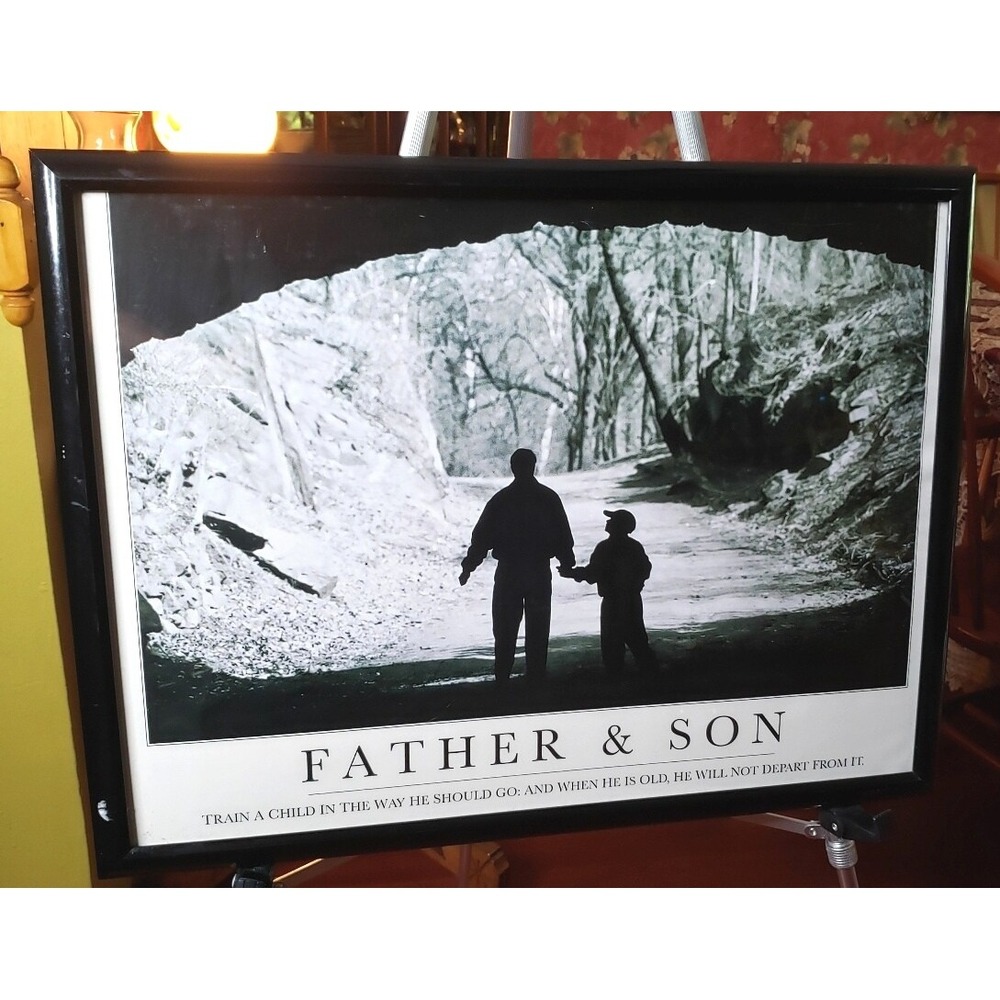 Father and Son Inspirational Picture Train a Child in the Way He should go